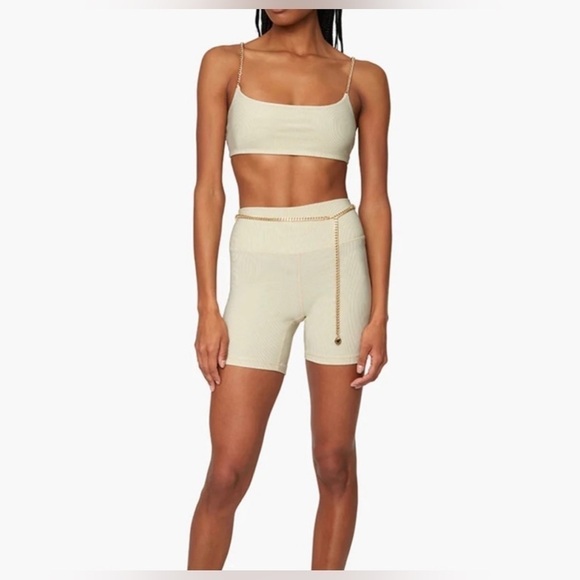 WeWoreWhat Other - WeWoreWhat x Revolve Chain Cami bra top Gold Hardware Ribbed Khaki Size Medium